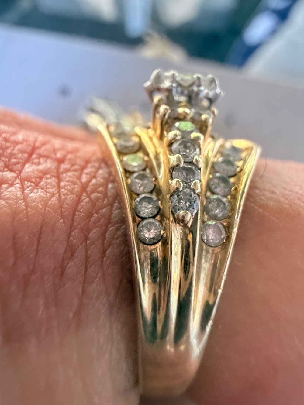 Rare VINTAGE 14K Gold Natural Diamond 1.15 ctw (approx) Sz8 - Picture 10 of 17